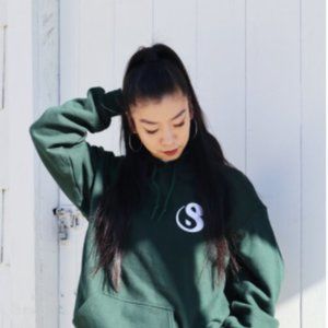 Sorah Yang you got this forest green hoodie